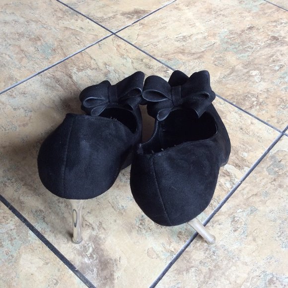 Black Bow Fashion 4 Inch Stileto Pumps - Picture 5 of 9